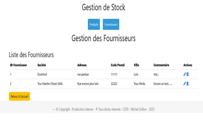 gestion de stock